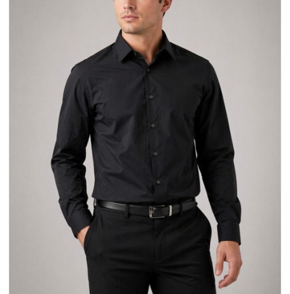 New Unlisted Kenneth Cole Men's Black Button Down Shirt Size 17 1/2 37/38